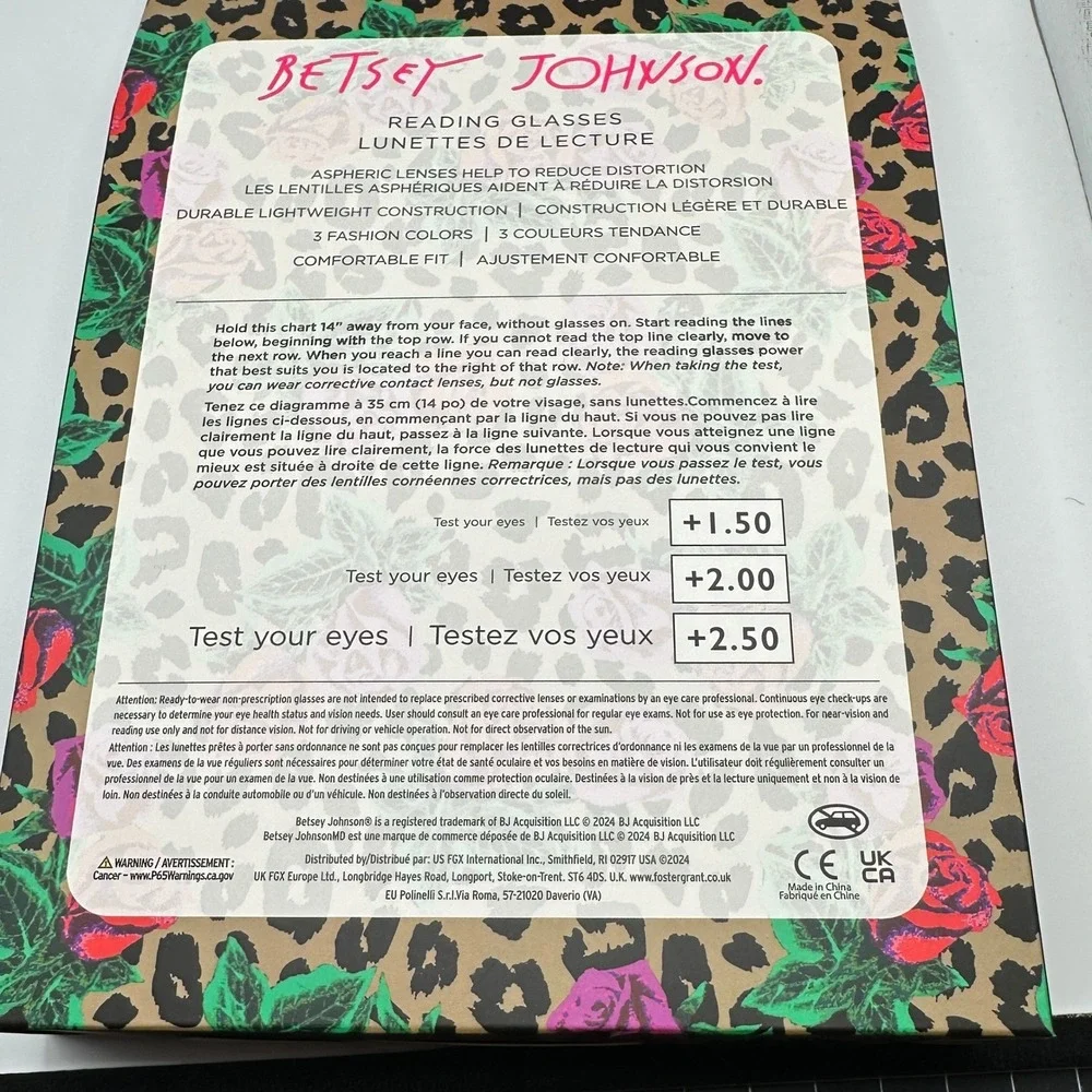 Betsey Johnson‎ Reading Glasses +2.00 New in Box NWT Tortoise Black Gold Gift - Picture 3 of 4